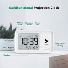 Carica l'immagine nel visualizzatore di Gallery, Hosome Sveglia con Proiettore, Alarm Clock Digitale Temperatura Bianco - Ilgrandebazar