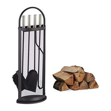 Carica l'immagine nel visualizzatore di Gallery, Relaxdays 10022291 Accessori Camino, 5 Pezzi, Porta-Attrezzi, Paletta,...
