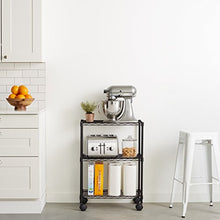 Carica l'immagine nel visualizzatore di Gallery, AmazonBasics - Scaffalatura a 3 ripiani, su rotelle, Nero - Ilgrandebazar
