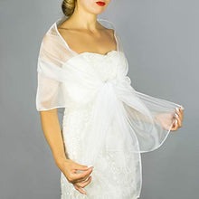 Carica l'immagine nel visualizzatore di Gallery, Stole donna organza scialli vestito da sposa nuziale poncho bianco