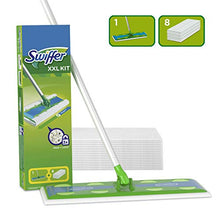 Carica l'immagine nel visualizzatore di Gallery, Swiffer Starter Kit XXL – Scopa con Manico e 8 Panni Ricambio