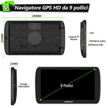 Carica l'immagine nel visualizzatore di Gallery, AWESAFE Navigatore Camion 9 Pollici 2020 Bluetooth GPS Navigatore...