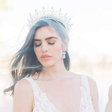 Carica l'immagine nel visualizzatore di Gallery, Makone Tiara Nuziale di Cristallo Strass Corona Sliver - Ilgrandebazar