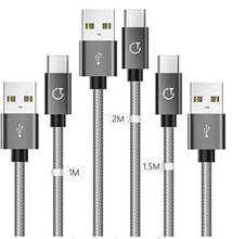 Carica l'immagine nel visualizzatore di Gallery, Gritin Cavo USB C [3 Pezzi: 1m, 1.5m, 2m] Nylon 1m+1.5m+2m, Grigio - Ilgrandebazar