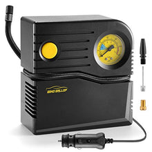 Carica l'immagine nel visualizzatore di Gallery, WindGallop Mini Compressore Portatile per Auto, 12V Professionale, Analogico, Pompa Aria con Manometro per Pneumatici e Adattatori per Valvole (Giallo)