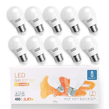 Carica l'immagine nel visualizzatore di Gallery, Lampadine LED G45 E27 5 W (Sostituisce 35 W), Luce 5W Calda 10 Pezzi