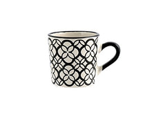 Carica l'immagine nel visualizzatore di Gallery, H&amp;H Vhera Set 6 Tazzine Caffè, Stoneware, Bianco/Nero, 90 ml - Ilgrandebazar