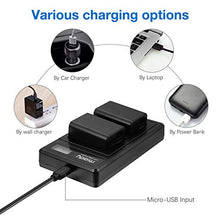 Carica l'immagine nel visualizzatore di Gallery, Miady, set di 2 batterie LP-E6 LP-E6N e caricabatterie doppio LCD,...