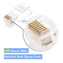 Carica l'immagine nel visualizzatore di Gallery, VCE 50 Pezzi Connettori Ethernet RJ45 Passante Cat6 Lan Plug 50P