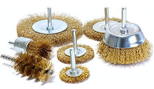 Carica l'immagine nel visualizzatore di Gallery, S&amp;R Set 7 Spazzole Metalliche per Trapano Ruggine Metallo Legno. Codolo...