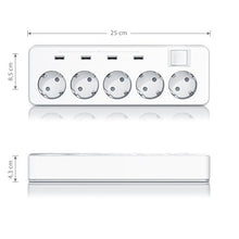 Carica l'immagine nel visualizzatore di Gallery, Bearware - Multipresa elettrica a 5 Vie con 4 x USB 6.0A 30 Watt - 5 Prese - Ilgrandebazar