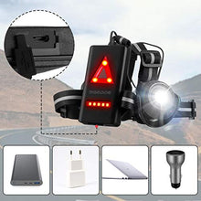 Carica l'immagine nel visualizzatore di Gallery, Running Light Ricaricabile USB, SGODDE Luce Corsa 2 Modi 500 LM Impermeabile...