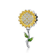 Carica l'immagine nel visualizzatore di Gallery, Ciondolo a forma di girasole, in argento Sterling 925, smaltato, per... - Ilgrandebazar