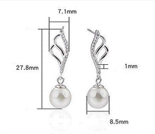 Carica l'immagine nel visualizzatore di Gallery, Orecchini di perle da donna in argento sterling 925, perla orecchini...