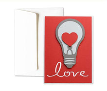 Carica l'immagine nel visualizzatore di Gallery, Love - lampadina- cuore - biglietto d'auguri (formato 15 x 10,5 cm) - vuoto... - Ilgrandebazar