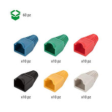 Carica l'immagine nel visualizzatore di Gallery, WY40201 - Copri Plug RJ45 8P8C con serracavo, multicolor (Kit da 60 pezzi)