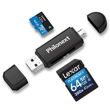 Carica l'immagine nel visualizzatore di Gallery, Philonext - Lettore di schede Memoria SD/Micro SD e Adattatore Card Reader