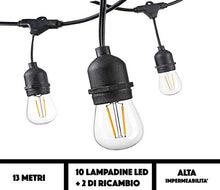 Carica l'immagine nel visualizzatore di Gallery, JP-LED Catena Di Luci Led 【Con 12 Lampadine E-27 】Luci Da Esterno E Da... - Ilgrandebazar