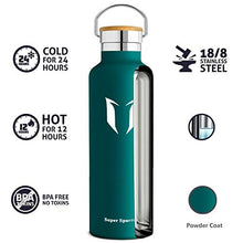 Carica l'immagine nel visualizzatore di Gallery, Super Sparrow Bottiglia - Borraccia Termica Acqua in 750ml-25oz, Verde Scuro