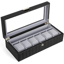 Carica l'immagine nel visualizzatore di Gallery, SONGMICS Scatola Porta Orologi a 2 Livelli con 6 Scomparti, Custodia per... - Ilgrandebazar