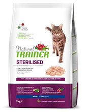 Carica l'immagine nel visualizzatore di Gallery, Trainer Natural Cat Sterilised Adult con Carni Bianche e Fibra di 3 kg
