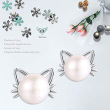 Carica l'immagine nel visualizzatore di Gallery, donne orecchini gatto orecchio gioielli perla di cristallo zircone Gatto A