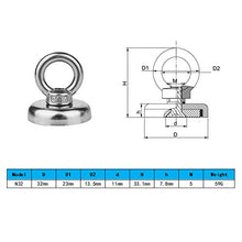 Carica l'immagine nel visualizzatore di Gallery, Magneti al Neodimio da Pesca N52 Super Strong Magnet con N32mm(32KG) - Ilgrandebazar