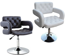 Carica l'immagine nel visualizzatore di Gallery, Polironeshop LISBONA Poltrona Sgabello Girevole Elegante Similpelle da Bianco - Ilgrandebazar