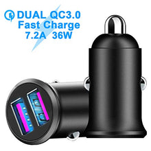 Carica l'immagine nel visualizzatore di Gallery, Blsyetec Caricabatterie Auto, Doppia QC 3.0 36W/7.2A USB Nero