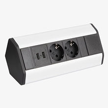 Carica l'immagine nel visualizzatore di Gallery, Presa ad angolo 2x Schuko, USB per cucina, ufficio, mobili. con...