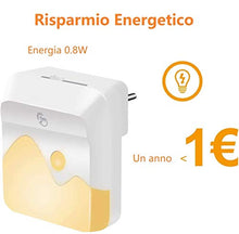 Carica l'immagine nel visualizzatore di Gallery, Luce Notturna LED, Plug-and-Play regolabile Lampada notturna con sensore di... - Ilgrandebazar
