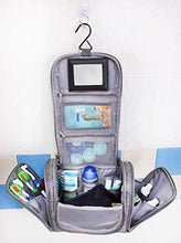 Carica l'immagine nel visualizzatore di Gallery, Borsa da bagno appendere con specchio e tasche interne - Melange Grigio - Ilgrandebazar