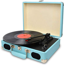 Carica l'immagine nel visualizzatore di Gallery, DIGITNOW! Portatile Giradischi a 3 Velocità(33 1/3, 45 e 78 Giri), Stile Blue
