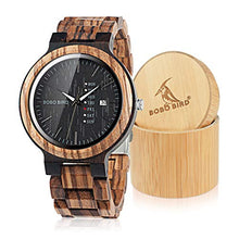 Carica l'immagine nel visualizzatore di Gallery, BOBO BIRD Orologio analogico da uomo in legno, al quarzo, con Black Dial - Ilgrandebazar
