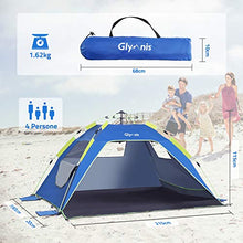 Carica l'immagine nel visualizzatore di Gallery, Glymnis Tenda da Spiaggia Pop-up Istantanea Portatile per 3-5 Persone,...