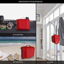 Carica l'immagine nel visualizzatore di Gallery, Beauty Case Da Viaggio Uomo Donna Moderno Morbido Elegante 1a Classe Rosso - Ilgrandebazar