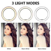 Carica l'immagine nel visualizzatore di Gallery, UFLIZOGH Luce ad Anello Led Dimmerabile 10" con Stativo Treppiede per Selfie...