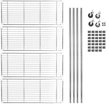 Carica l'immagine nel visualizzatore di Gallery, AmazonBasics - Scaffalatura a 4 ripiani, su rotelle, Cromo - Ilgrandebazar