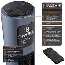 Carica l'immagine nel visualizzatore di Gallery, Brandson - Ventilatore a Torre Silenzioso con Telecomando - 45 W Blu Grafite