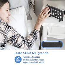 Carica l'immagine nel visualizzatore di Gallery, YISSVIC Sveglia Digitale da Comodino 6.5 Pollici Schermo LED 2 Suoni Volume...