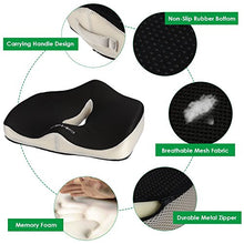 Carica l'immagine nel visualizzatore di Gallery, Carttiya Cuscini per Sedie Ortopedico,Cuscino Coccige Memory Foam, Medium - Ilgrandebazar