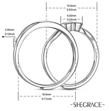 Carica l'immagine nel visualizzatore di Gallery, SHEGRACE Coppia di Anelli in Argento Sterling 925 con Zirconi 3A, Anello A4 - Ilgrandebazar