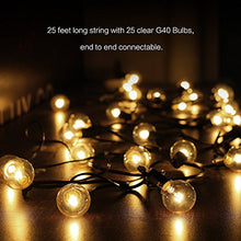 Carica l'immagine nel visualizzatore di Gallery, 25Ft catena a lampadina, luci stringhe con 25 lampadine a incandescenza G40 2