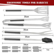 Carica l'immagine nel visualizzatore di Gallery, WisFox Set di Utensili per Barbecue, 20 Pezzi Posate Barbecue Grill Set...