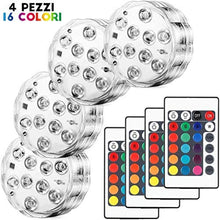 Carica l'immagine nel visualizzatore di Gallery, Set di 4 Pezzi Luce a LED RGB Sommergibile Luci Multicolori impermeabili 4 X...