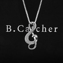 Carica l'immagine nel visualizzatore di Gallery, B.Catcher collana d'argento nota musicale con pendente S925 da donna... - Ilgrandebazar