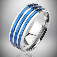 Carica l'immagine nel visualizzatore di Gallery, Be Happy Anello Argento o Blu per Uomo in Acciaio Inossidabile– per... - Ilgrandebazar