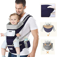 Carica l'immagine nel visualizzatore di Gallery, Marsupio Neonati Ergonomico Porta Bambino con Sgabello Blu Scuro - Ilgrandebazar