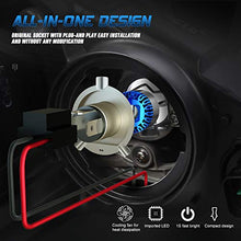 Carica l'immagine nel visualizzatore di Gallery, Lampadina H4 LED per Moto, 6400LM Lampada Sostituzione Alogena, Blu