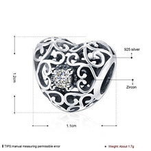 Carica l'immagine nel visualizzatore di Gallery, HMILYDYK, charm a forma di cuore in argento sterling con cristalli Swarovski... - Ilgrandebazar